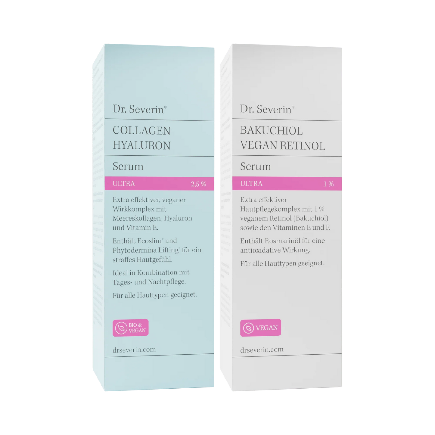 2-piece Ultra-Serum Bundle with highly concentrated Collagen, Hyaluronic Acid and Bakuchiol | 2 × 50 ml