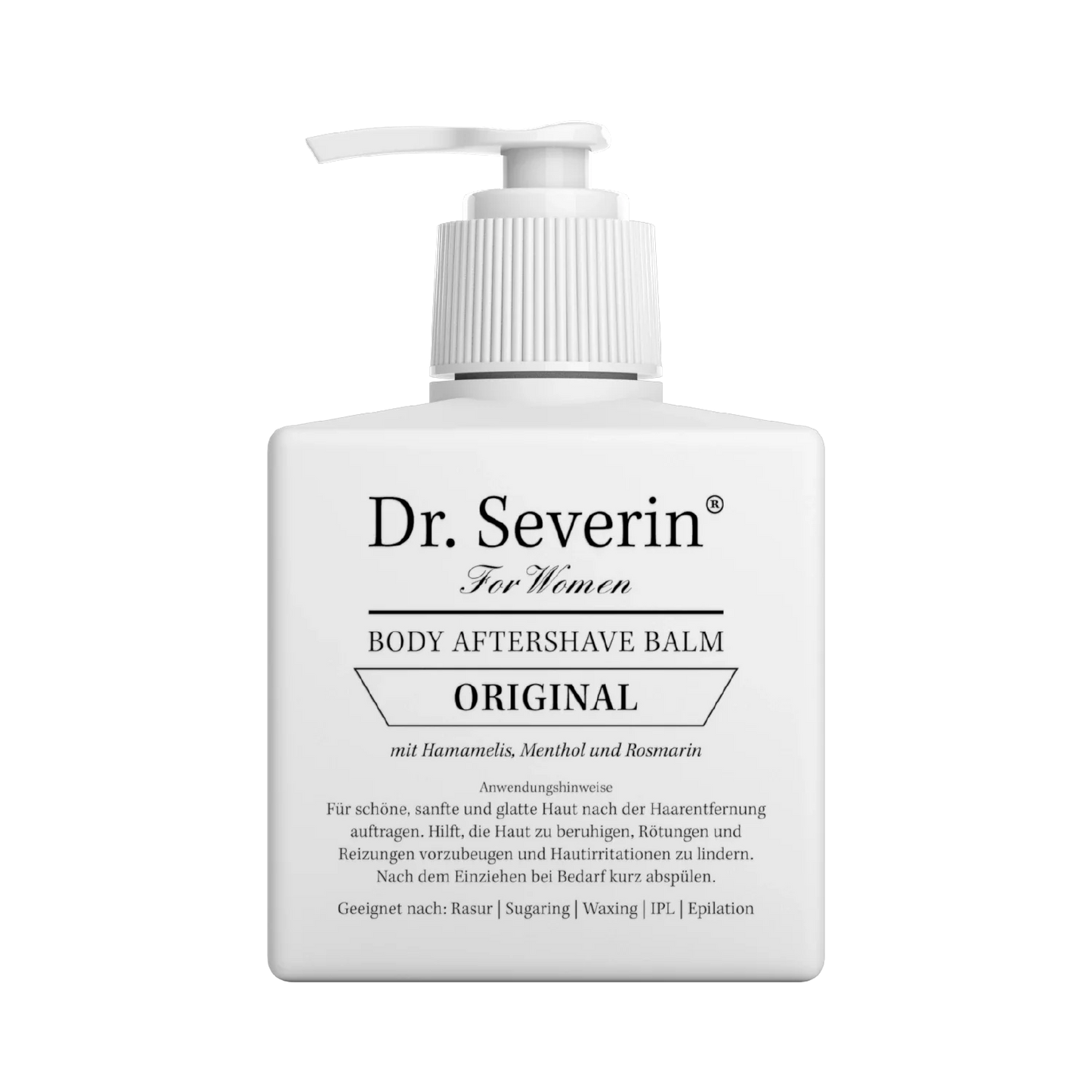 Wirksamer Hautschutz nach der Rasur an Achseln, Beinen, Intimbereich. Dr. Severin Original Body After Shave Balsam